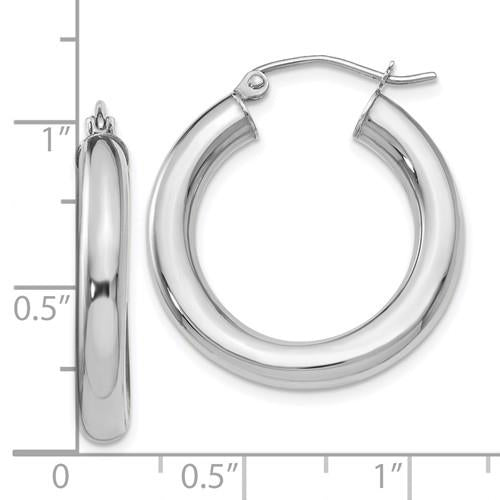 10KWG Polished Lightweight Tube Hoop Earrings