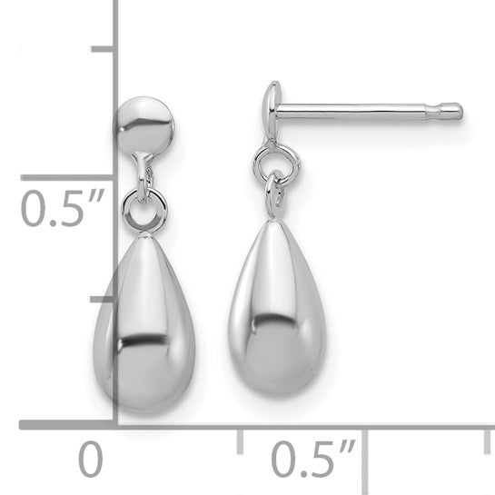 14K Polished Teardrop Dangle Earrings
