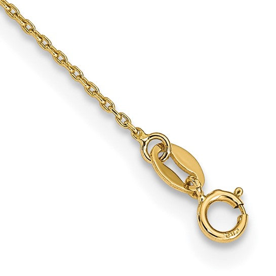 14k Tri-Color Polished Sideways Cross Beaded Rosary Necklace