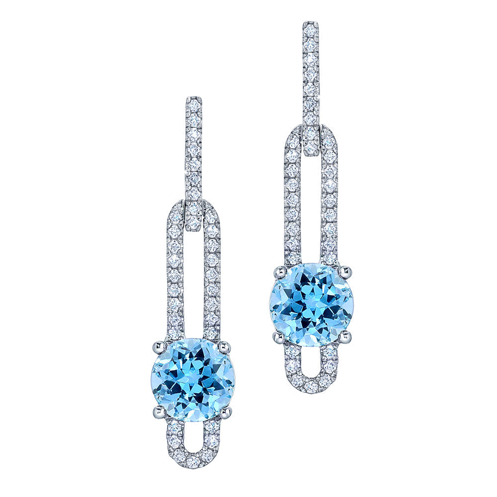 Aqua Blue Spinel Earrings