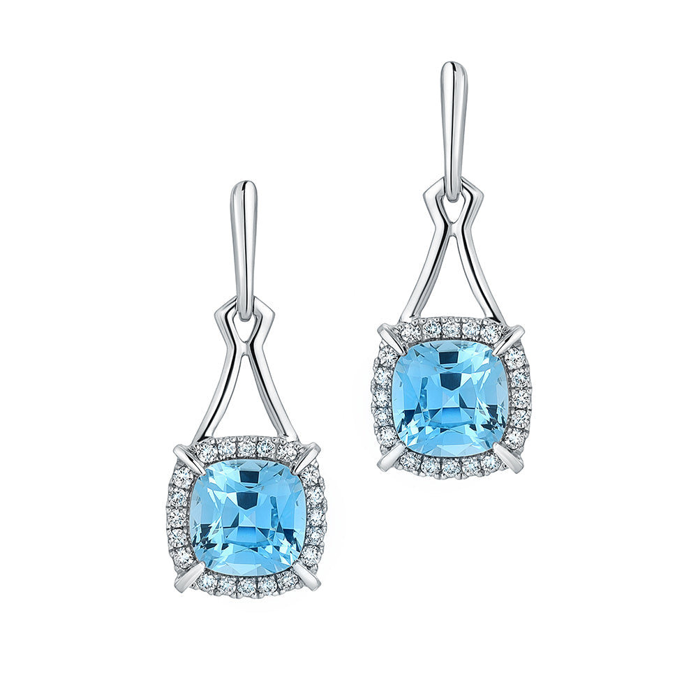 Aqua Blue Spinel Earrings
