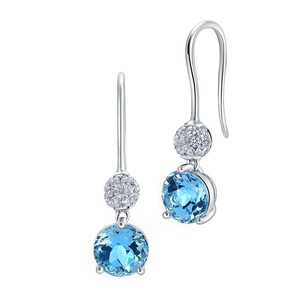 Aqua Blue Spinel Earrings