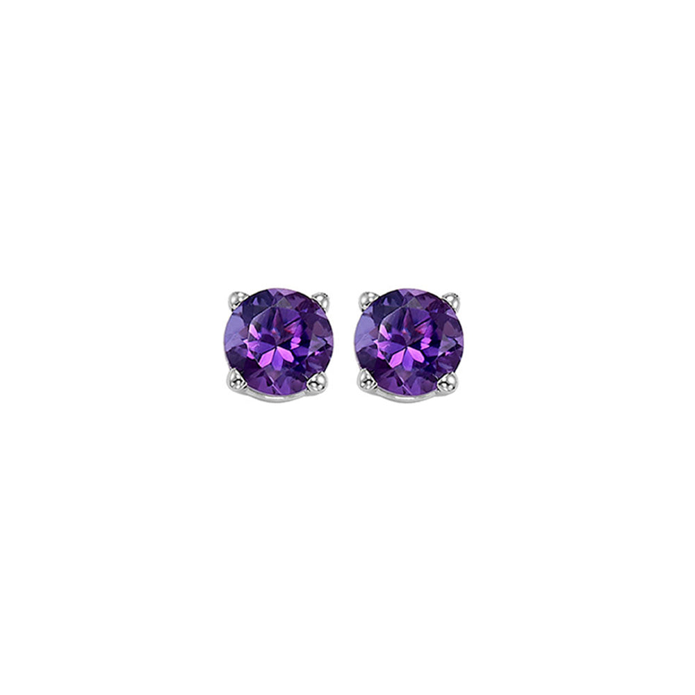 14Kt White Gold Amethyst 1Ctw Earring