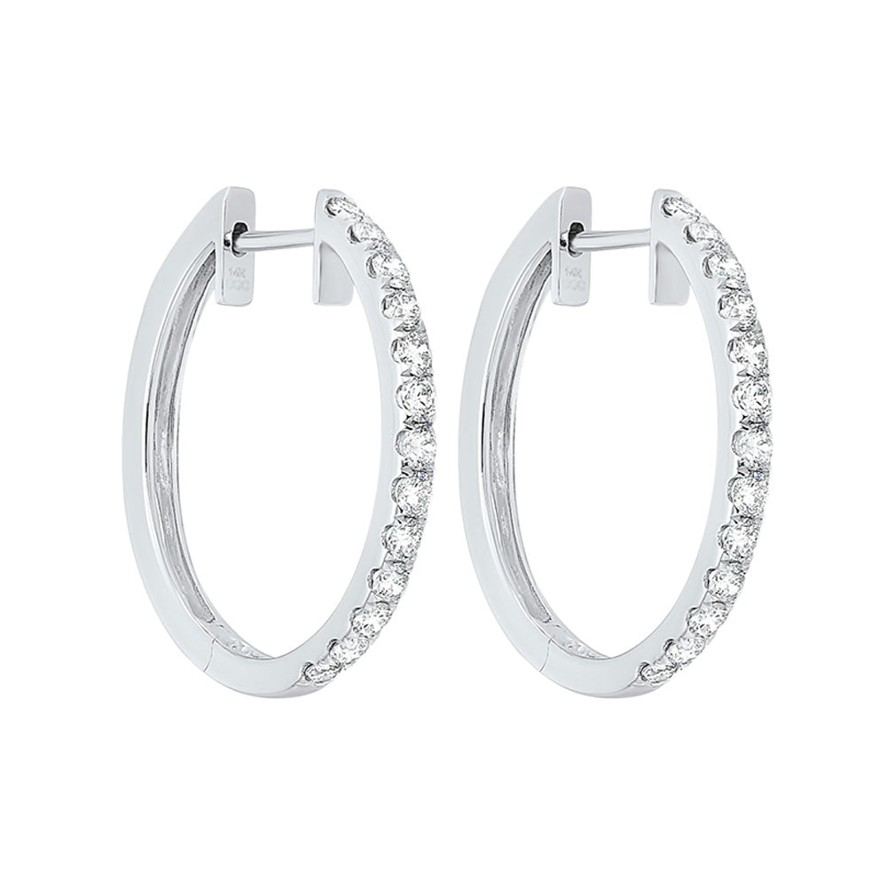 14Kt White Gold Diamond 3/4Ctw Earring