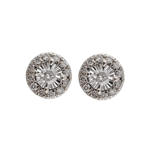 14Kt White Gold Diamond 1/8Ctw Earring