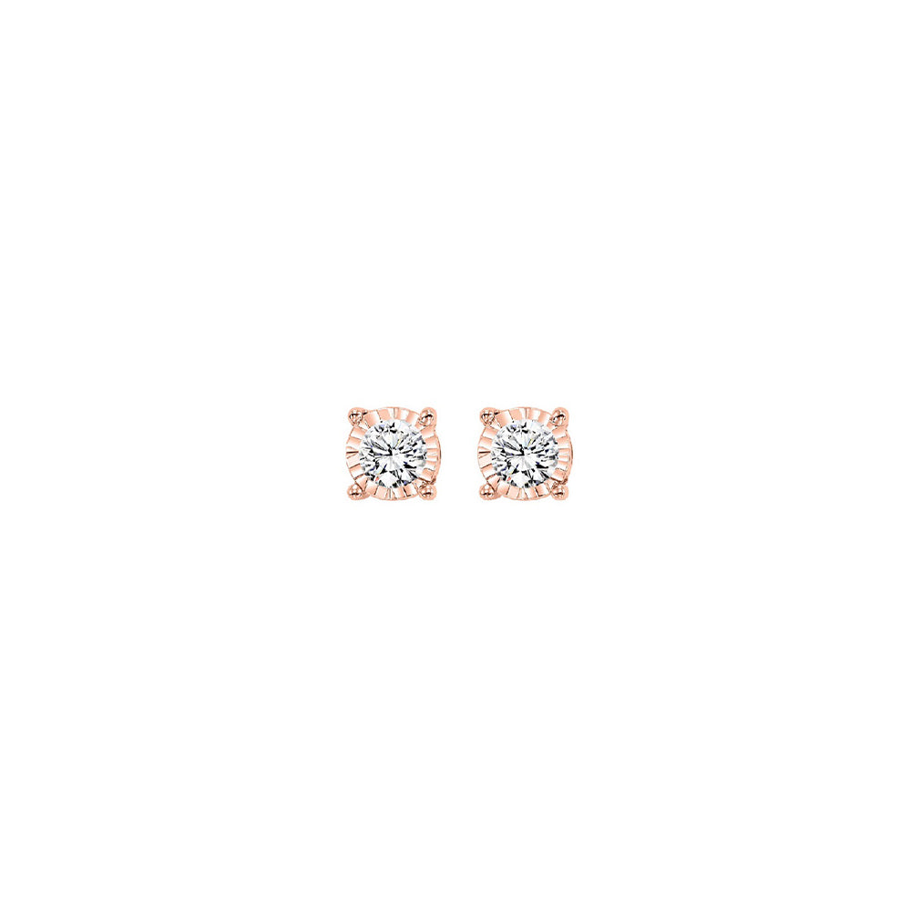 14Kt Rose Gold Diamond 1/10Ctw Earring