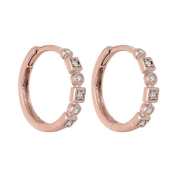 14Kt Rose Gold Diamond 1/8Ctw Earring