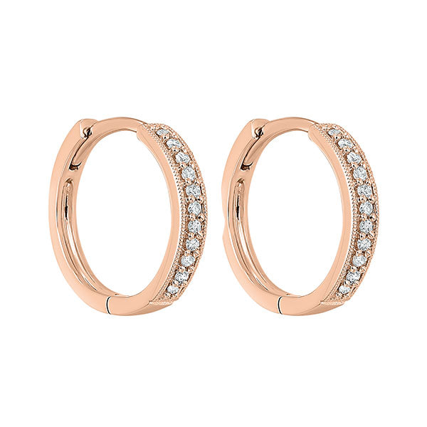 14Kt Rose Gold Diamond 1/6Ctw Earring