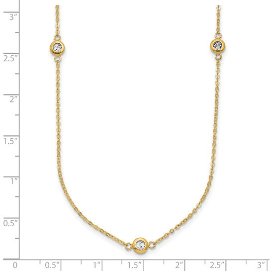 14K Two-Tone Gold Polished Diamond Cut Necklace