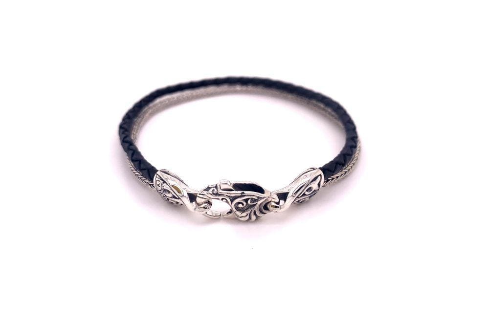 Latitude Bracelet- Black Leather