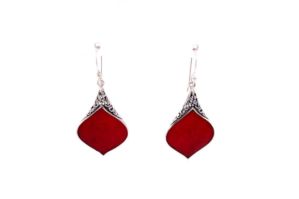 Ornate Earrings- Coral