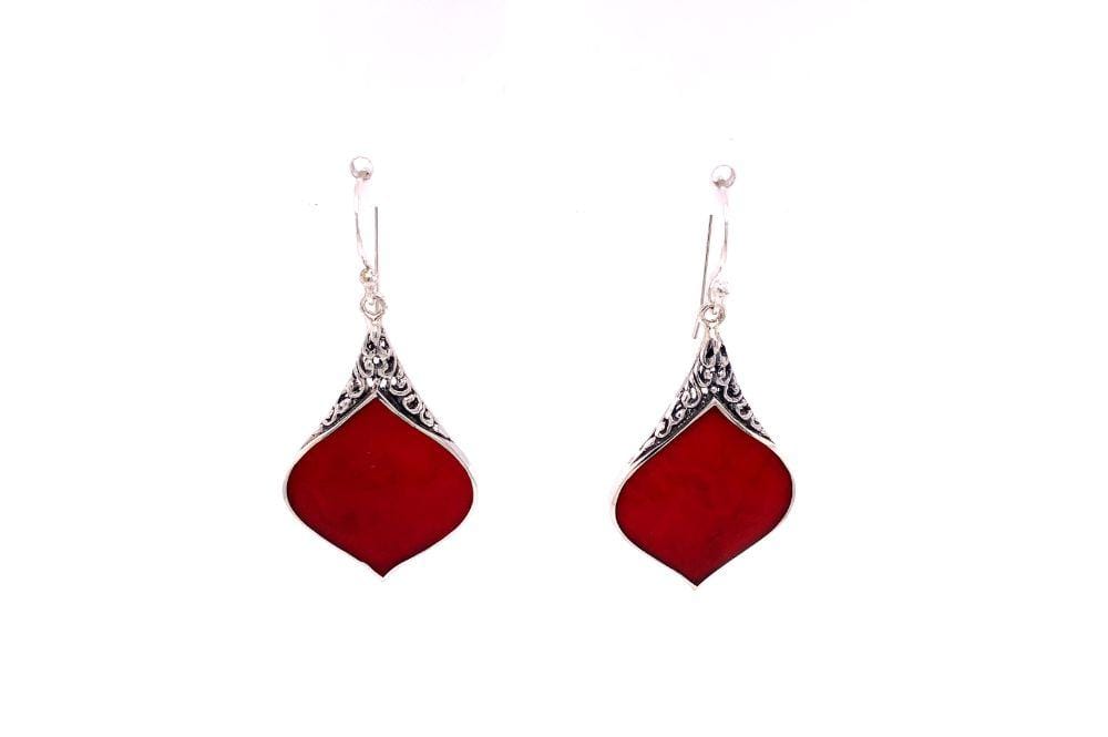 Ornate Earrings- Coral