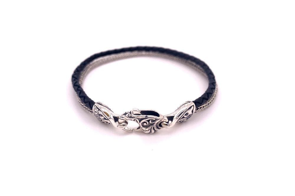 Latitude Bracelet- Black Leather