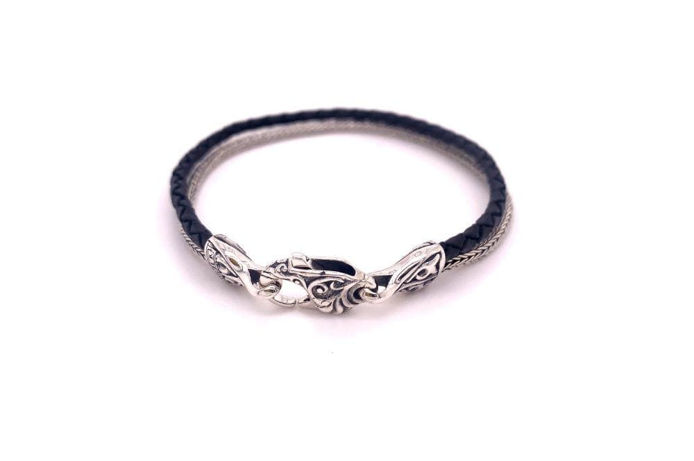Latitude Bracelet- Black Leather