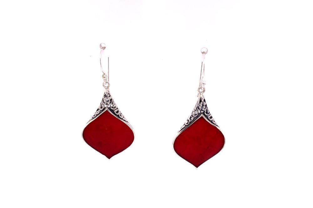 Ornate Earrings- Coral
