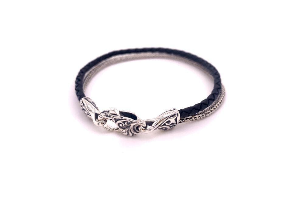 Latitude Bracelet- Black Leather
