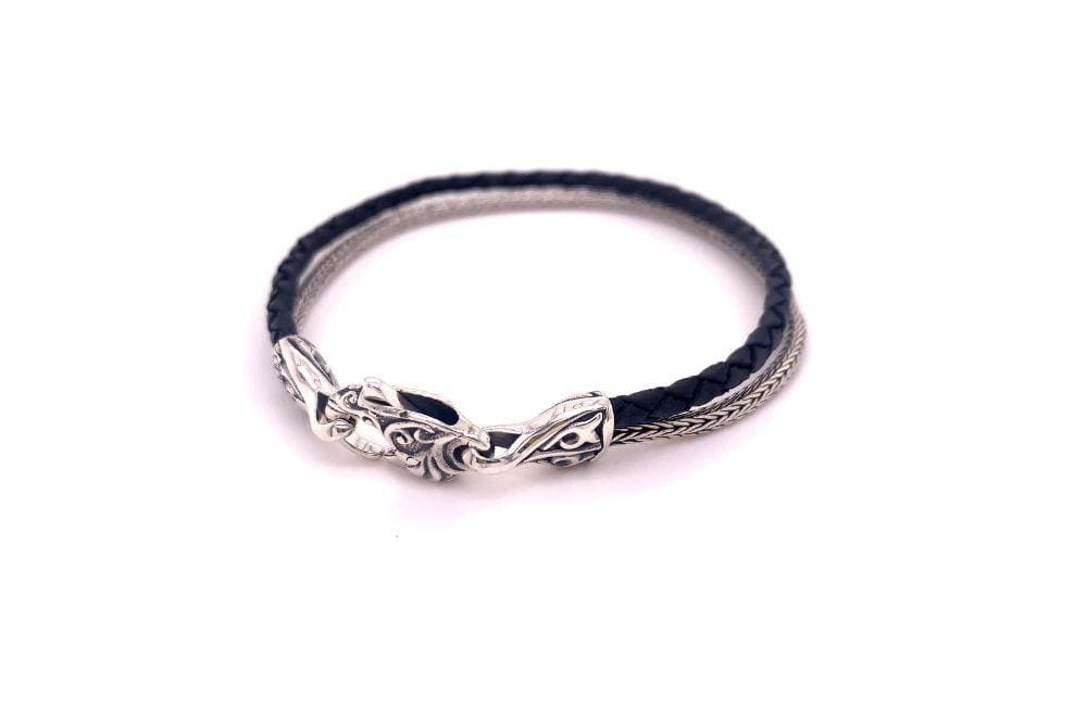 Latitude Bracelet- Black Leather