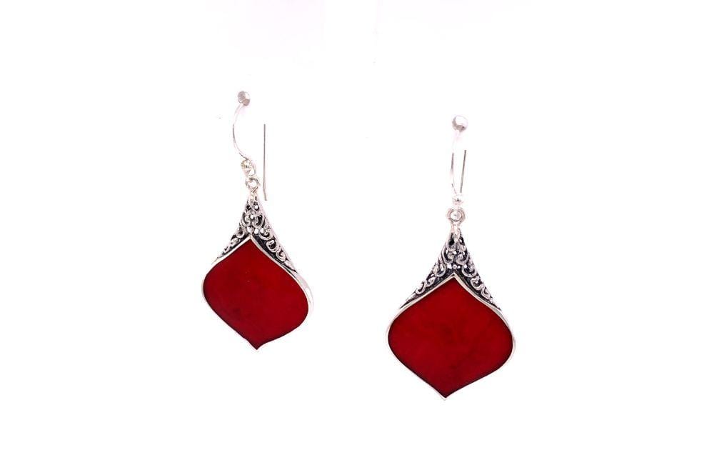 Ornate Earrings- Coral
