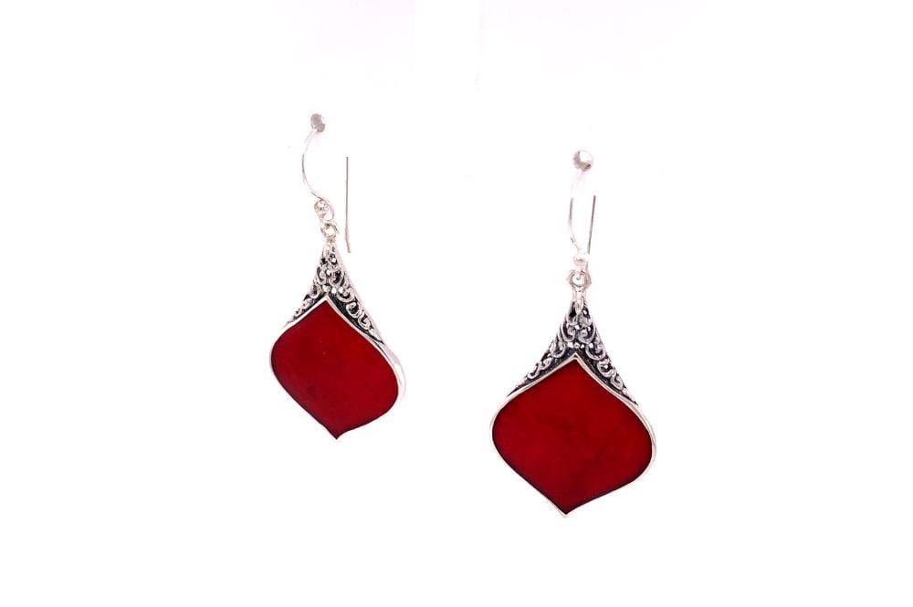 Ornate Earrings- Coral