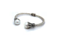 Bali Twist Bangle- White Pearl