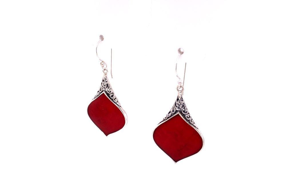 Ornate Earrings- Coral
