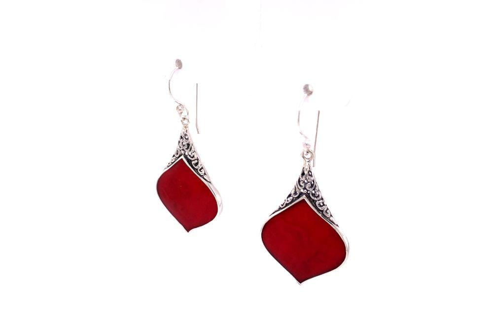 Ornate Earrings- Coral