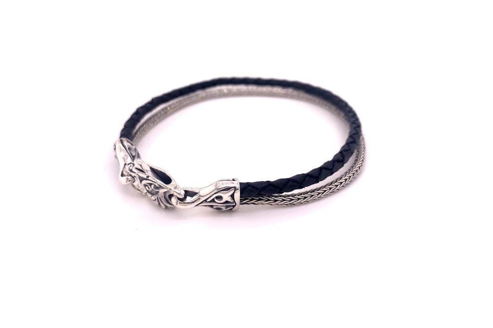 Latitude Bracelet- Black Leather
