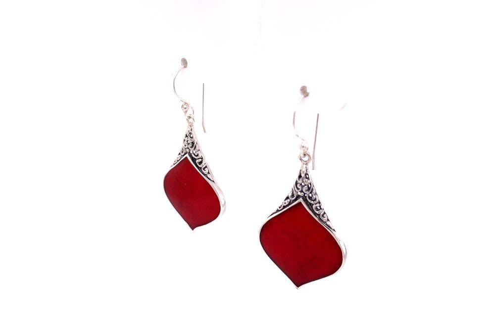 Ornate Earrings- Coral