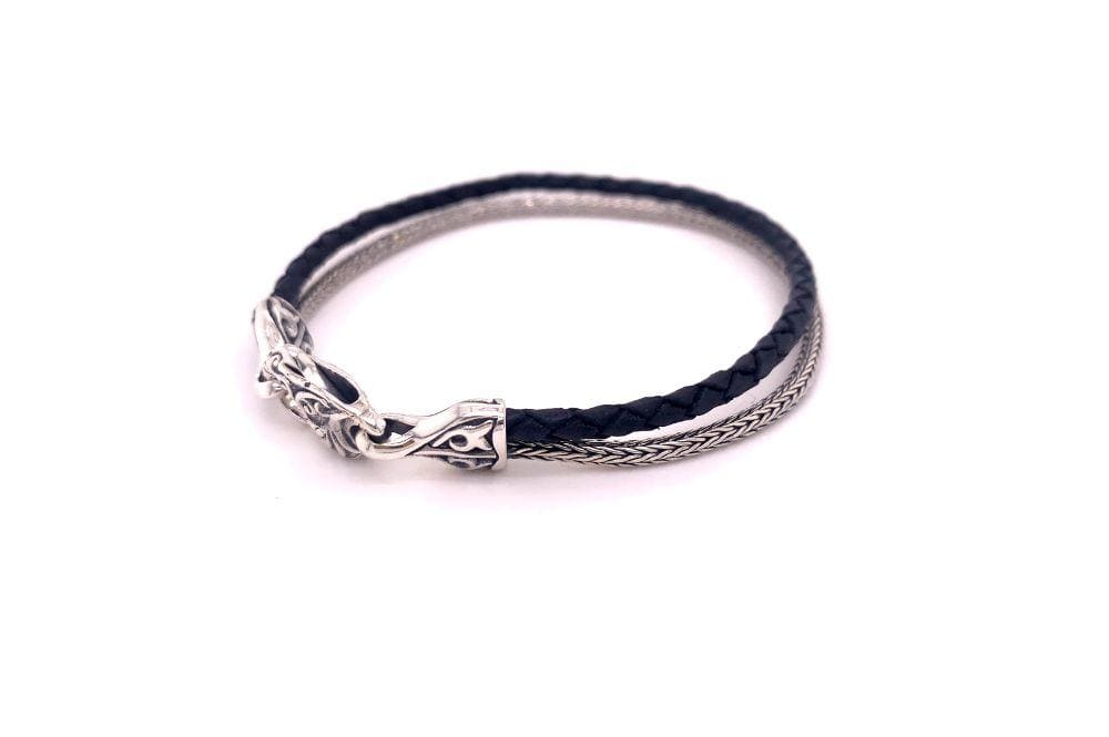 Latitude Bracelet- Black Leather
