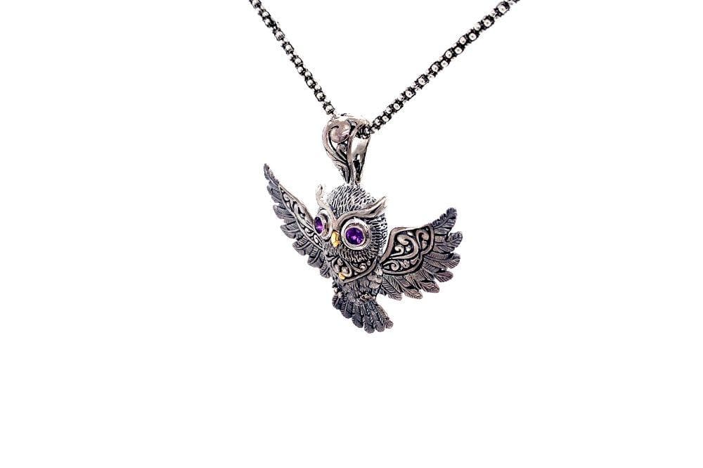 Owl Pendant- Amethyst