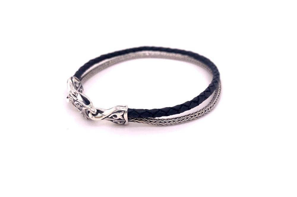 Latitude Bracelet- Black Leather