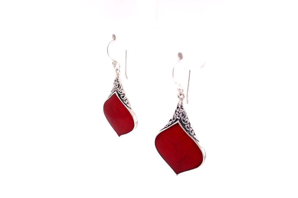 Ornate Earrings- Coral