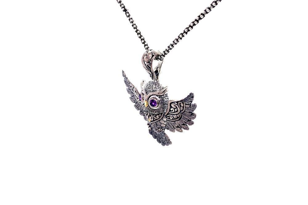 Owl Pendant- Amethyst