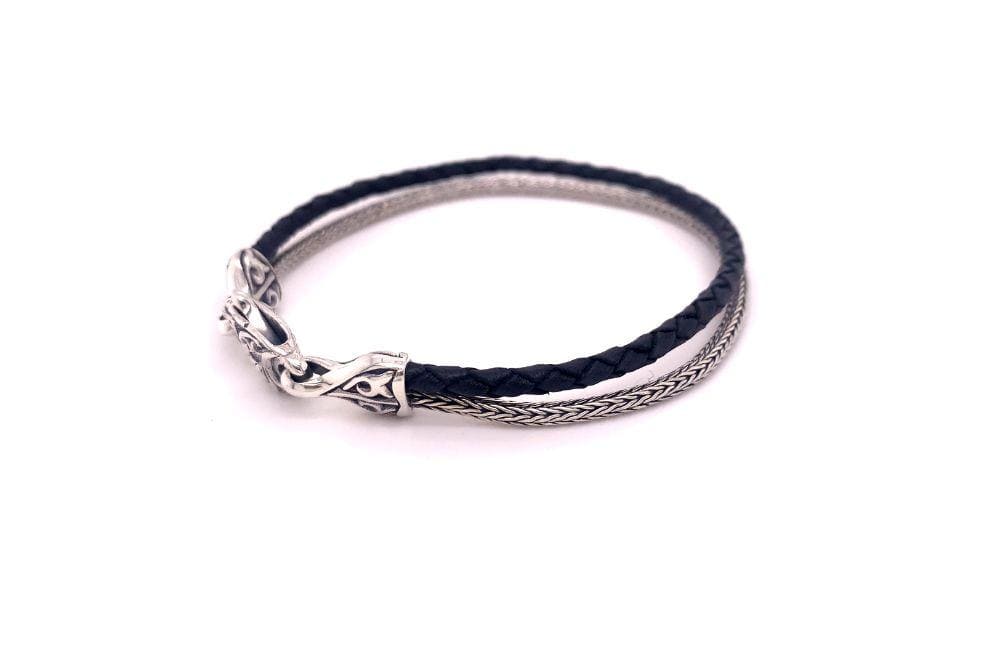 Latitude Bracelet- Black Leather