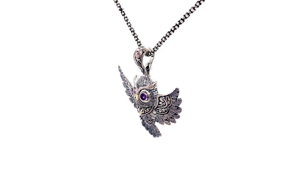 Owl Pendant- Amethyst