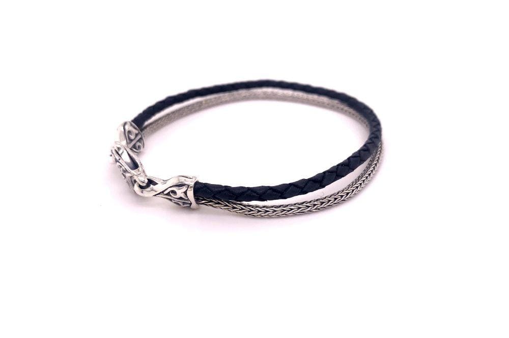 Latitude Bracelet- Black Leather