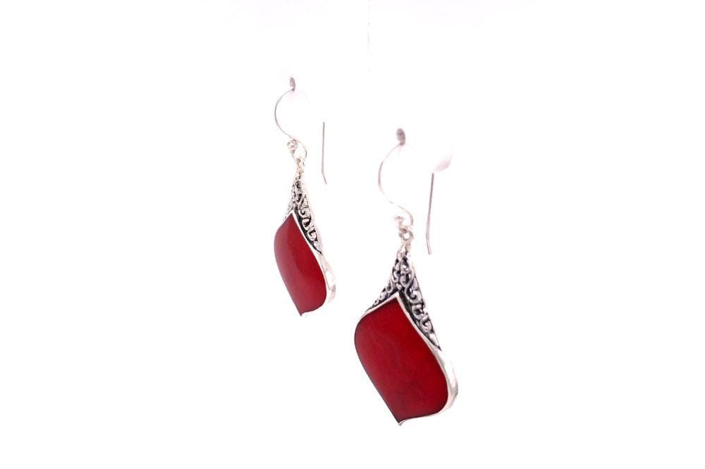Ornate Earrings- Coral