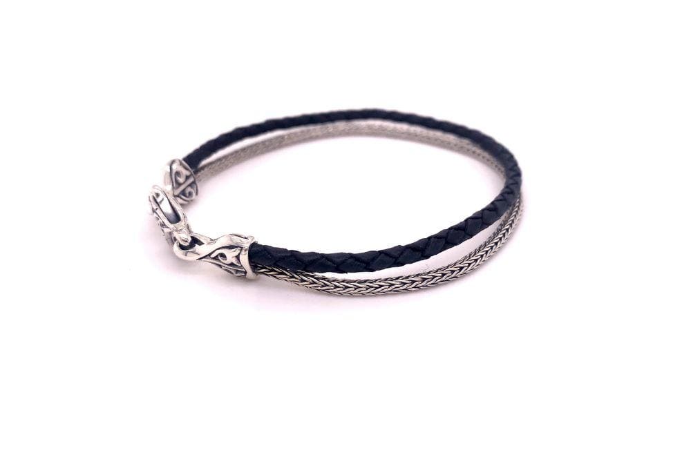 Latitude Bracelet- Black Leather
