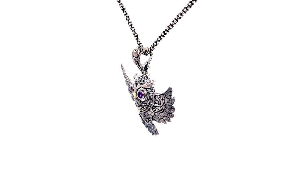 Owl Pendant- Amethyst