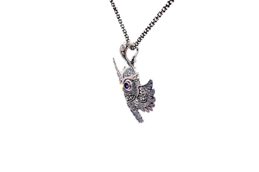 Owl Pendant- Amethyst