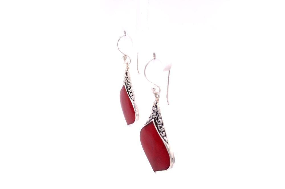 Ornate Earrings- Coral