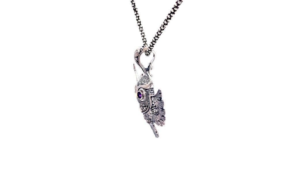 Owl Pendant- Amethyst