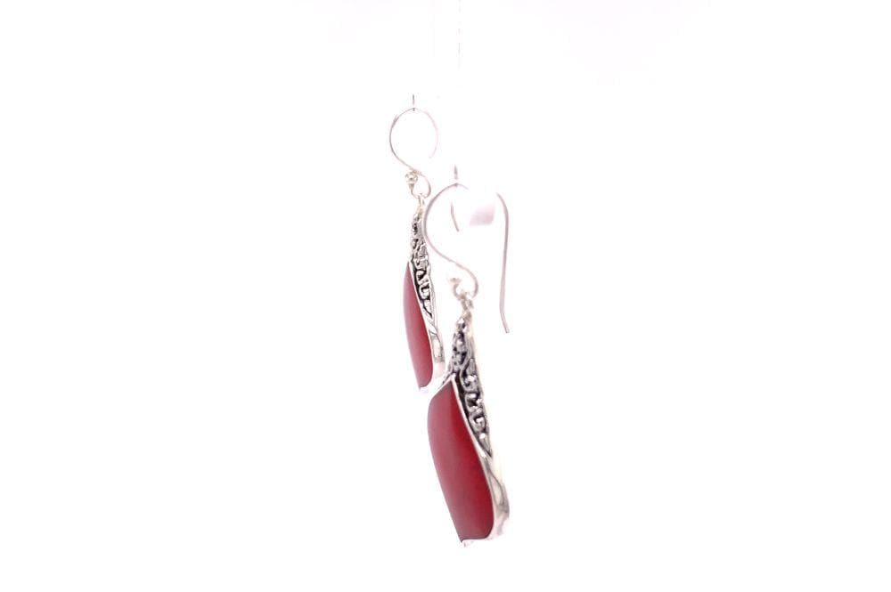 Ornate Earrings- Coral