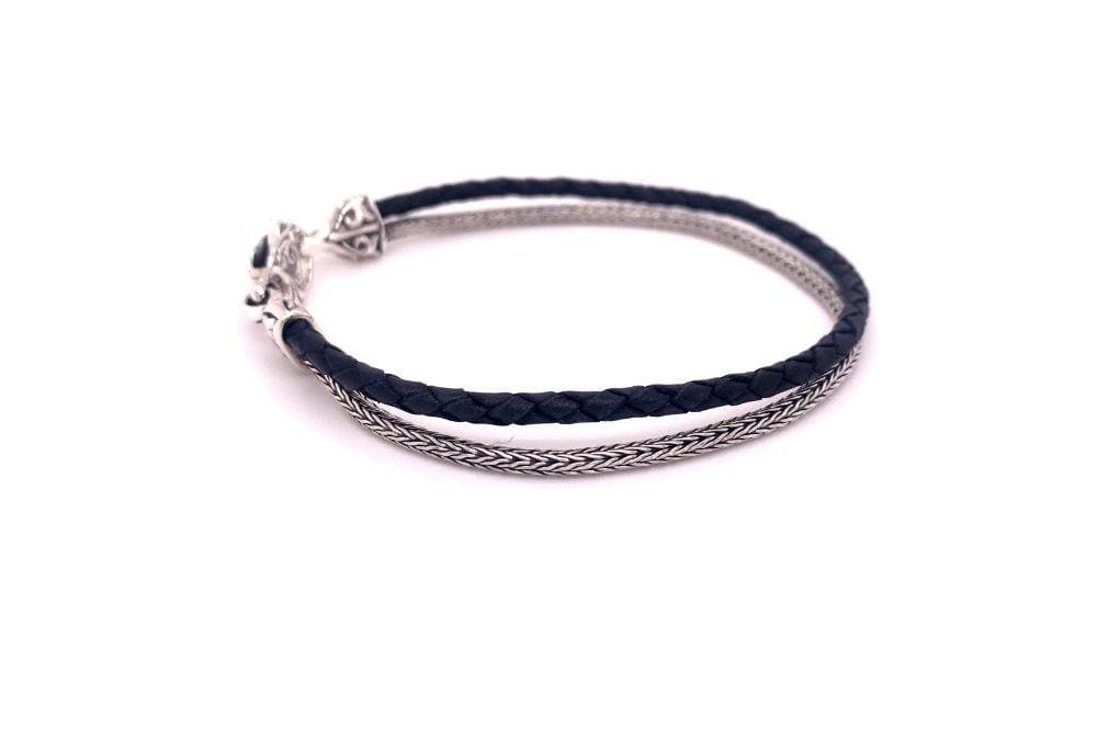 Latitude Bracelet- Black Leather