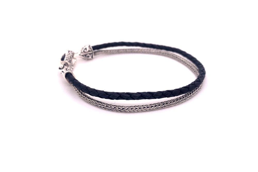 Latitude Bracelet- Black Leather