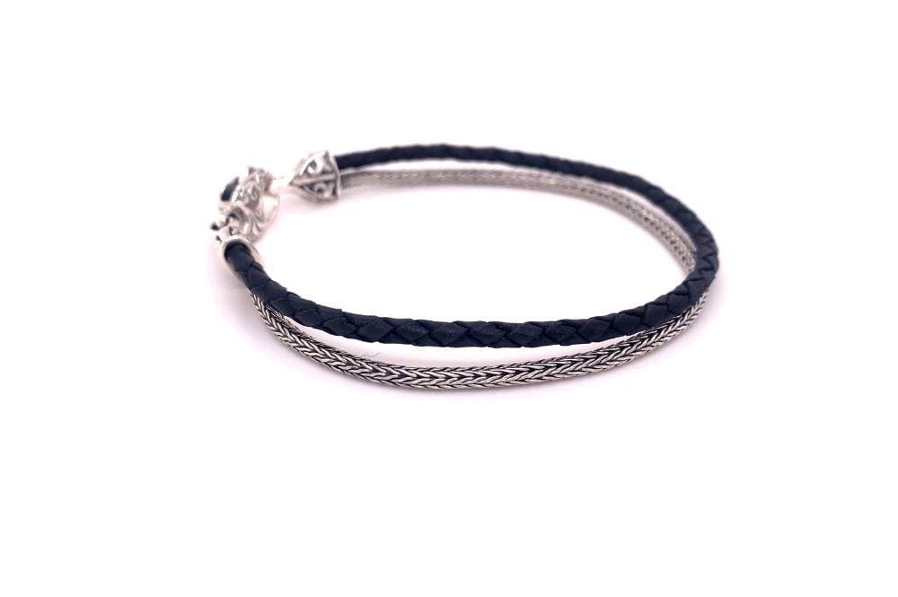 Latitude Bracelet- Black Leather