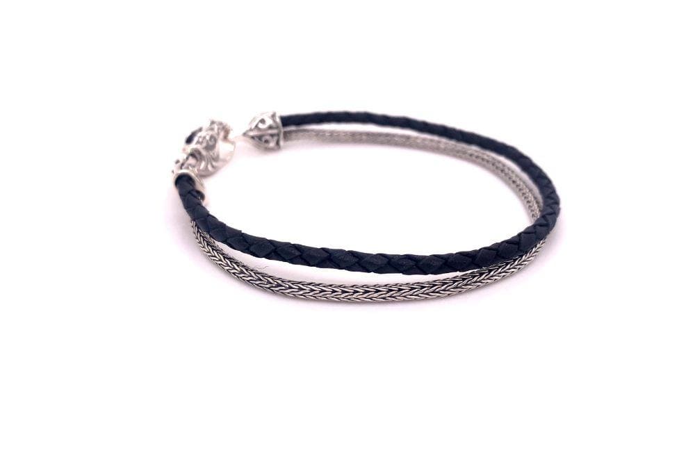 Latitude Bracelet- Black Leather