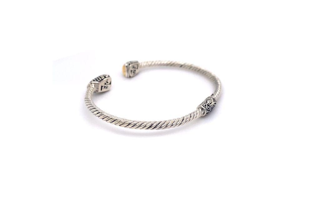 Gemma Bangle- Silver And Gold