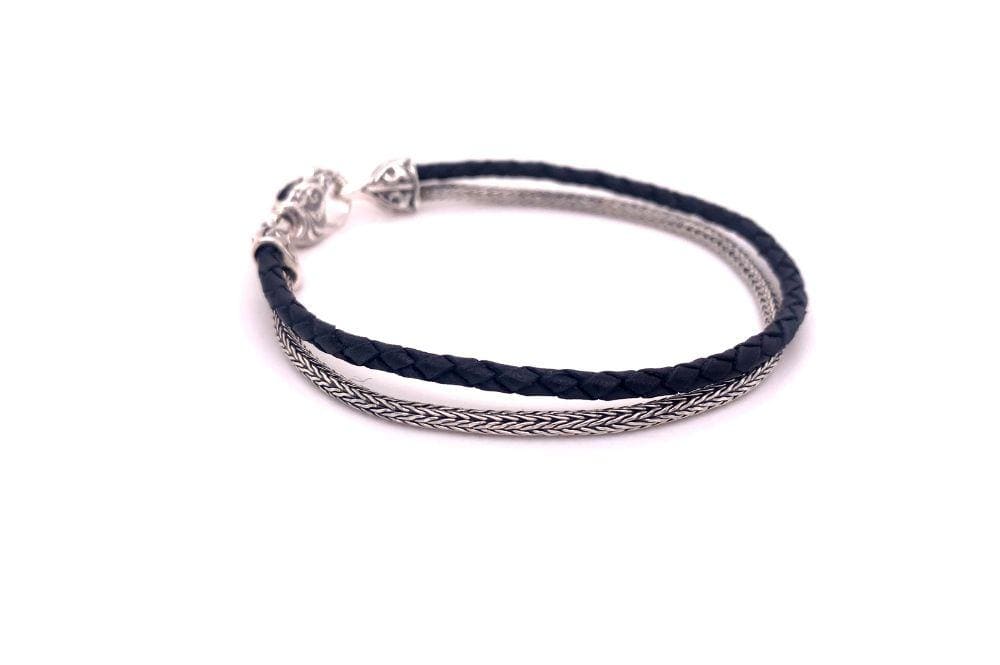 Latitude Bracelet- Black Leather