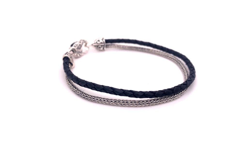 Latitude Bracelet- Black Leather